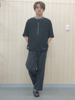 GU公式 | メッシュニットオーバーサイズプルオーバー(5分袖)Q