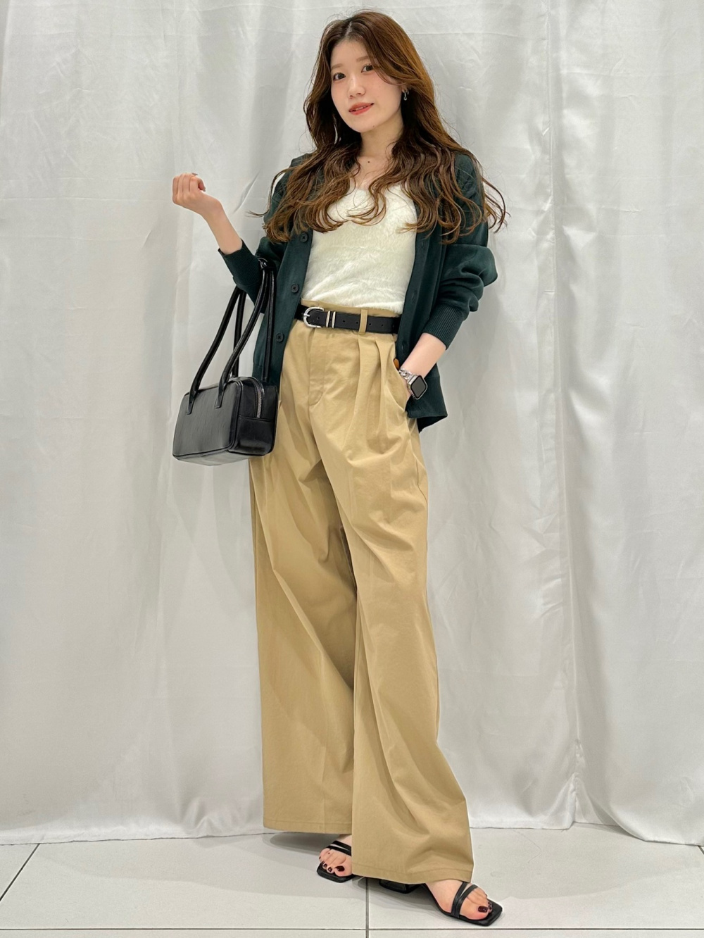 ブラフィールスクエアネックタンクトップ、シアーオーバーサイズシャツ