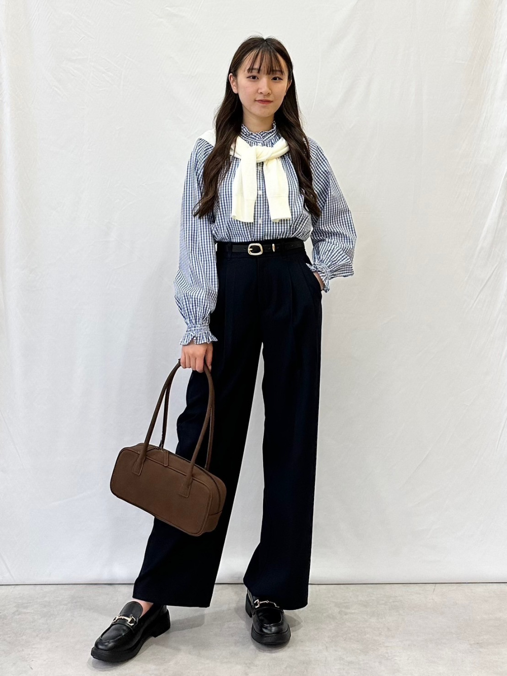 フリルスカート、ブラウス、カーディガンの３点セットです❣ シャツ+プリーツスカート+カーディガン3点セット(47