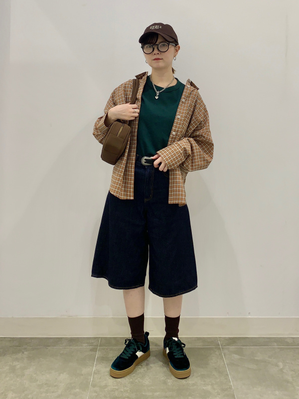 てるぼうずさん専用 GU公式 | ライトデニムベルテッドワイドパンツ(丈標準70.0～74.0cm)