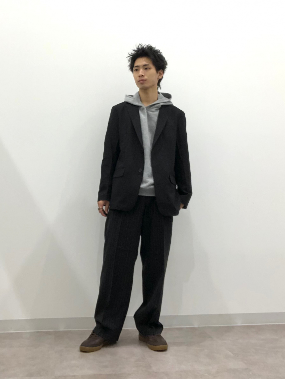 ウォッシャブルテーラードジャケットSW(セットアップ可能)、コットン