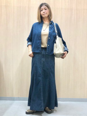 ⭐︎専用⭐︎ドゥロワー　デニムスカート　マキシ丈 GU公式 | ライトデニムフレアマキシスカート