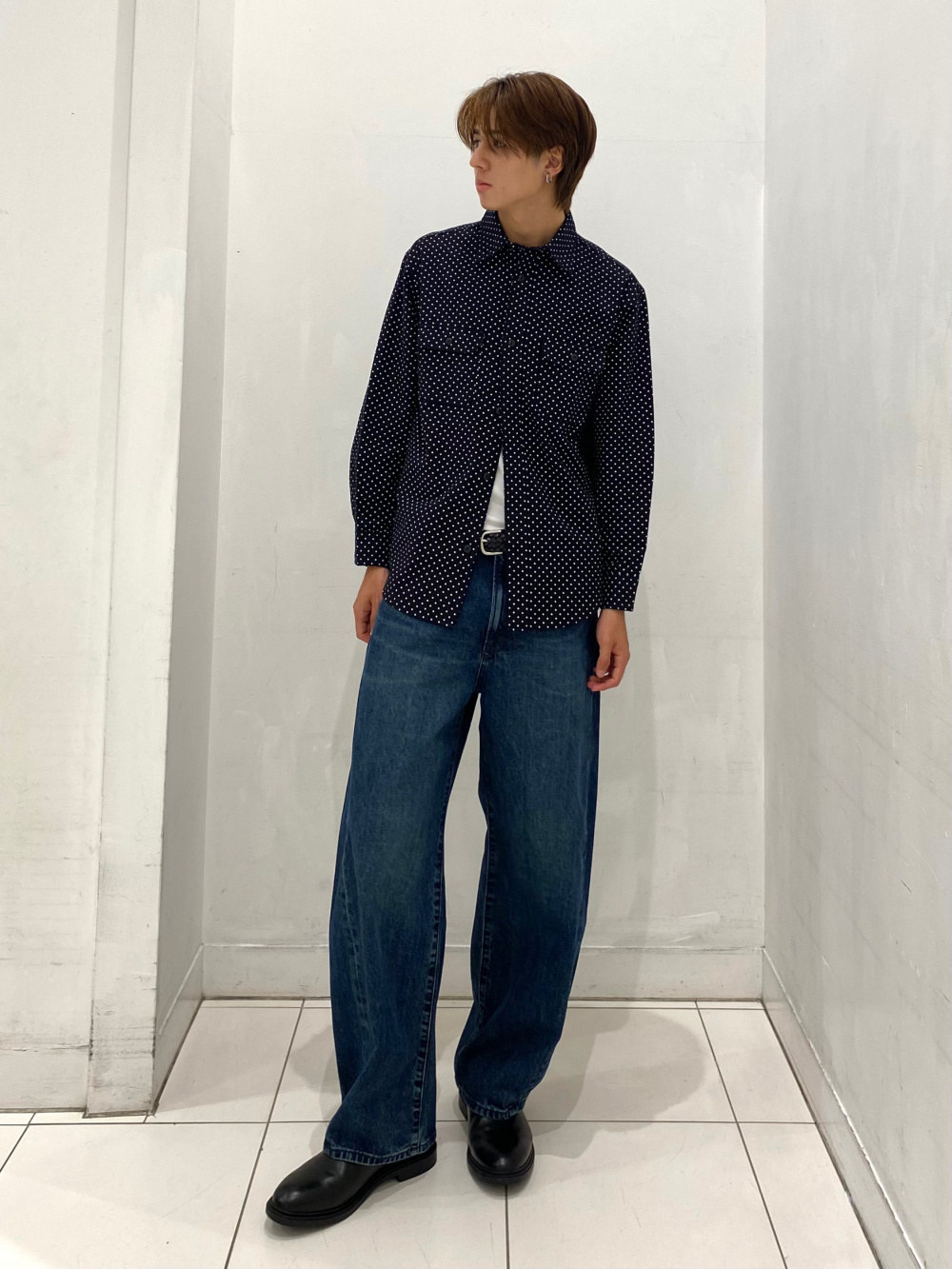 デニムジャケット(セットアップ可能)、スーパーバギースラックス(丈