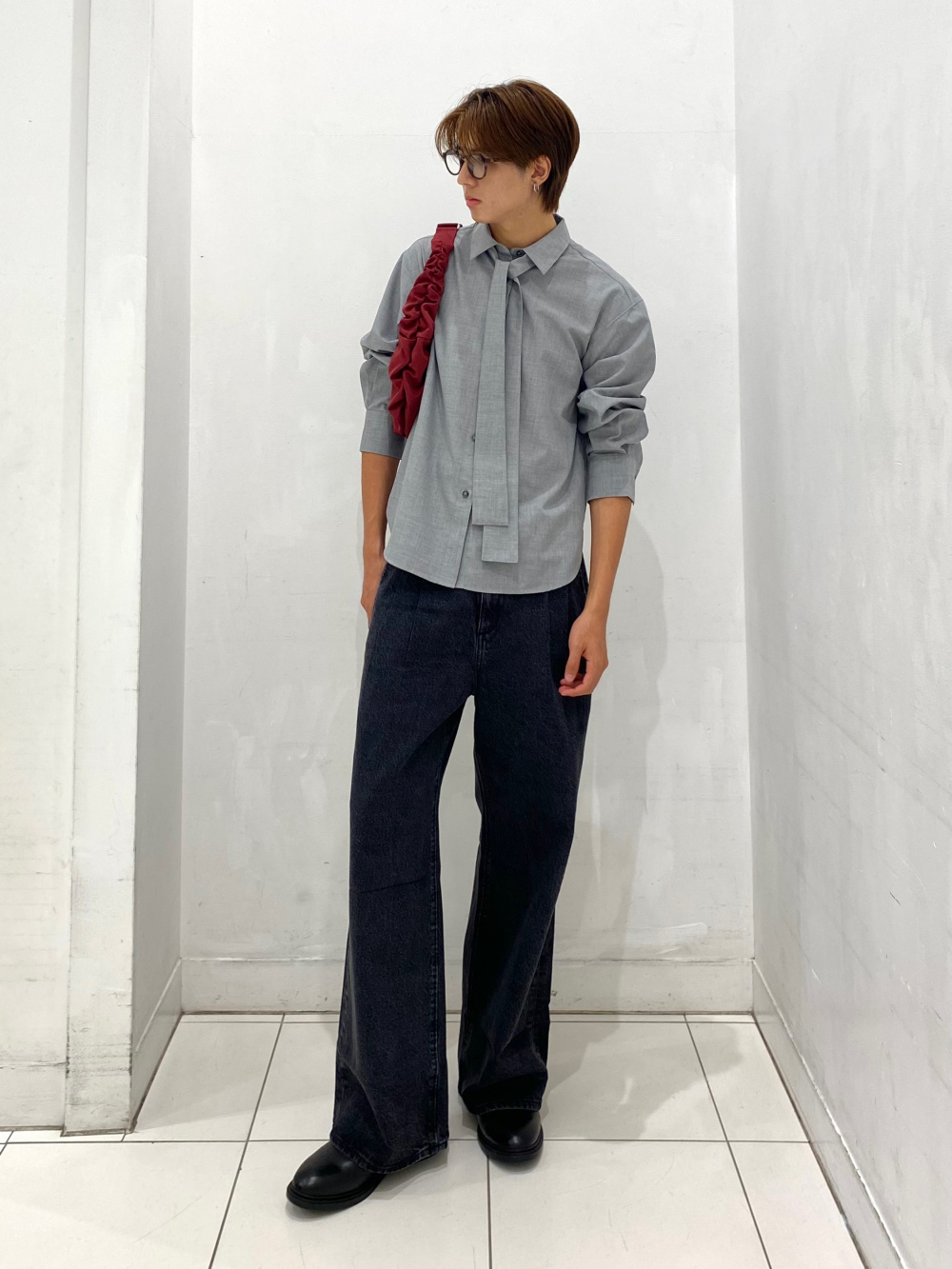 デニムジャケット(セットアップ可能)、スーパーバギースラックス(丈