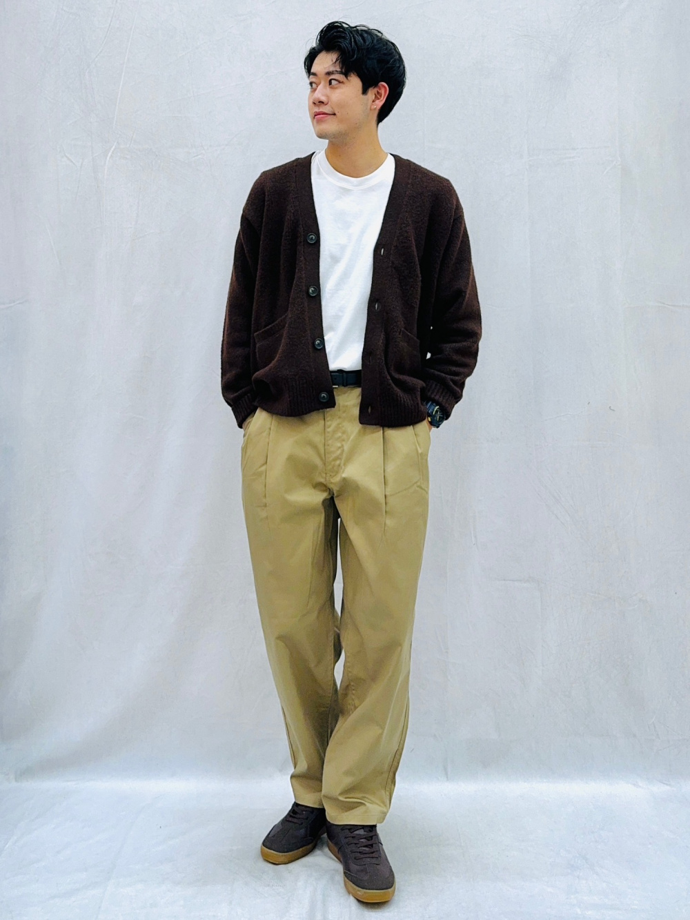 チノキャロットパンツ(丈標準69.5～73.5cm)」の着用コーディネート