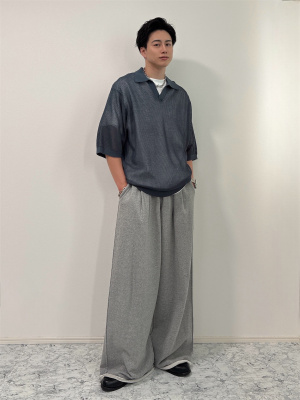GU公式 | ウォッシャブルニットスキッパーポロシャツ(5分袖)