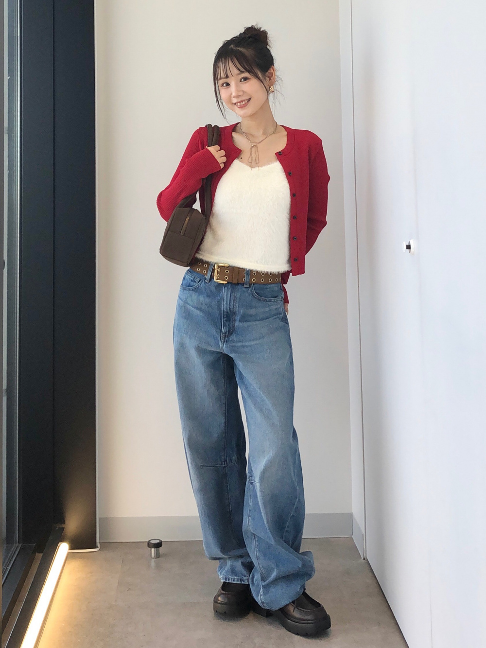 デニムジップアップブルゾン(セットアップ可能)、ストレッチリブ