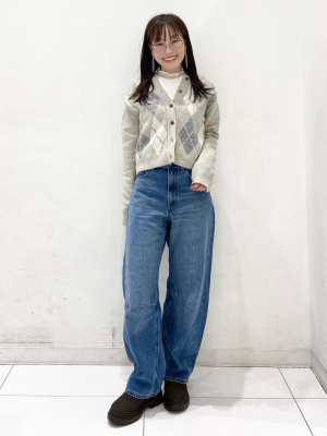 GU公式 | バレルレッグジーンズB+EC(丈短め68.0cm)(セットアップ