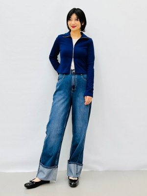 GU公式 | GIRLSターンアップジーンズJR NT+E