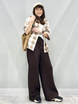 GU公式 | オープンカラーボクシーチェックシャツ(5分袖)