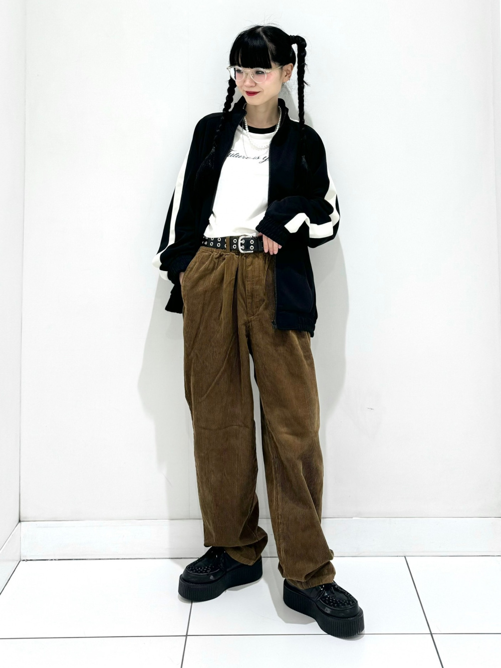 コーデュロイジップアップシャツジャケット、ラガーシャツ(ボーダー