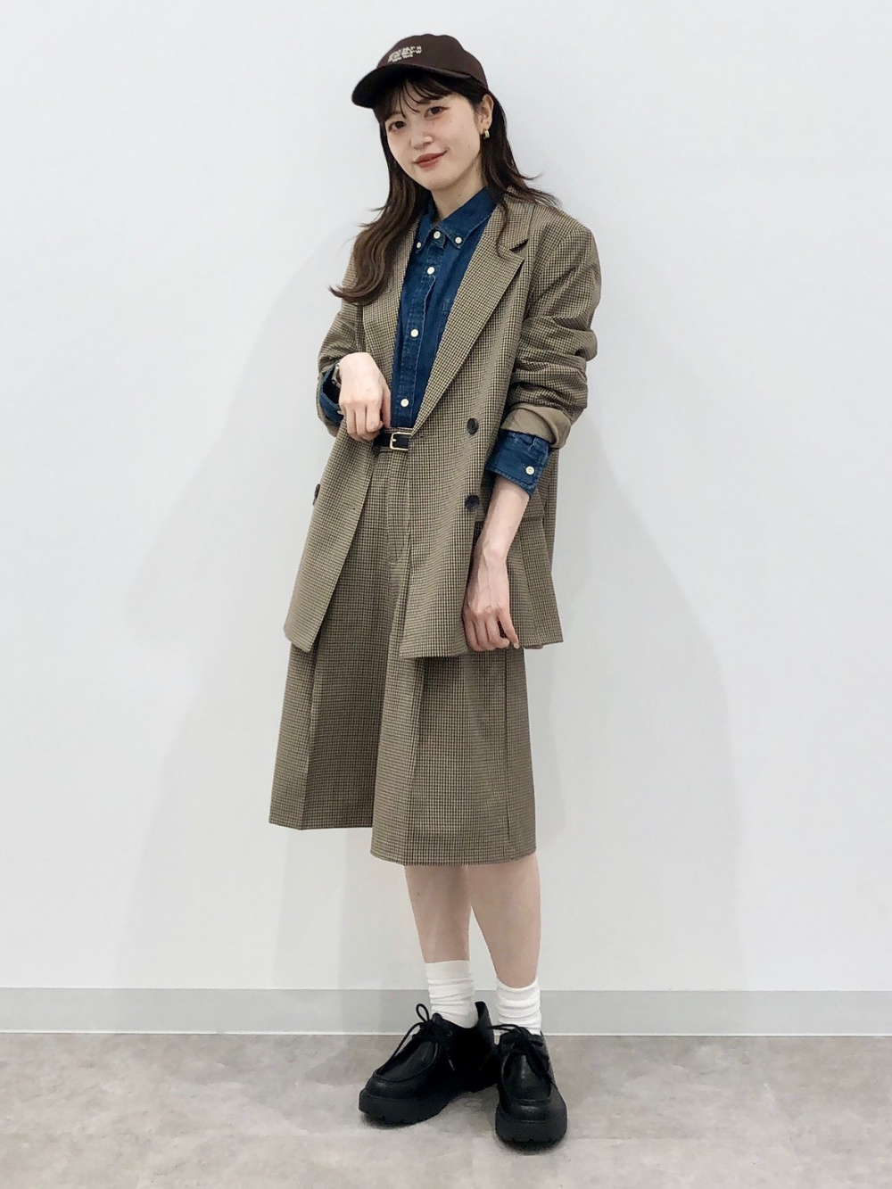 コージーメルトンケープコートZ+E、ソフトシアーハイネックT(長袖)+E