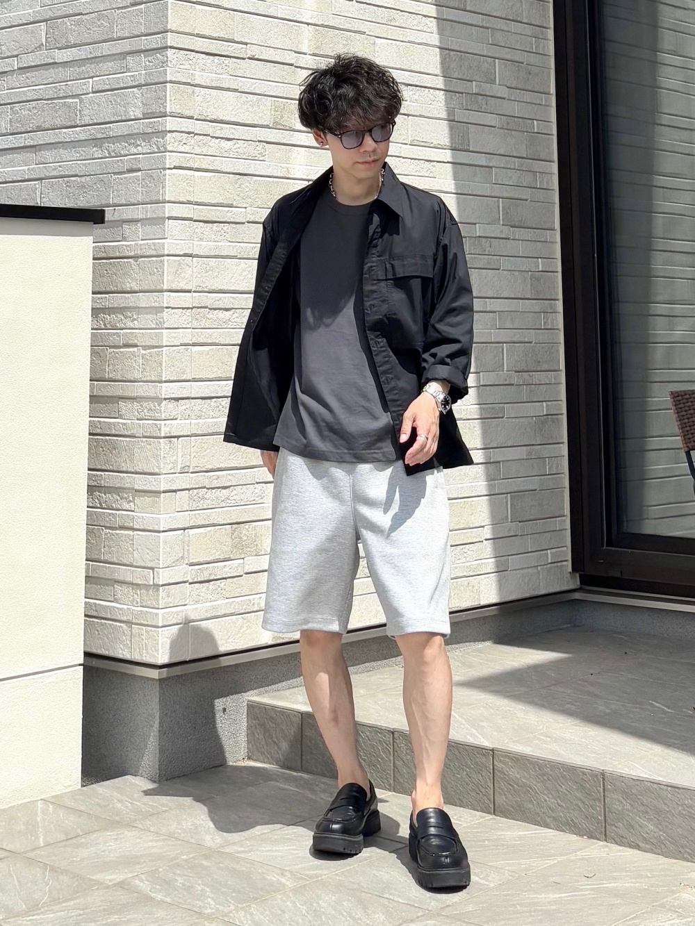 ブラッシーニットVネックカーディガン、ダブルポケットオープン