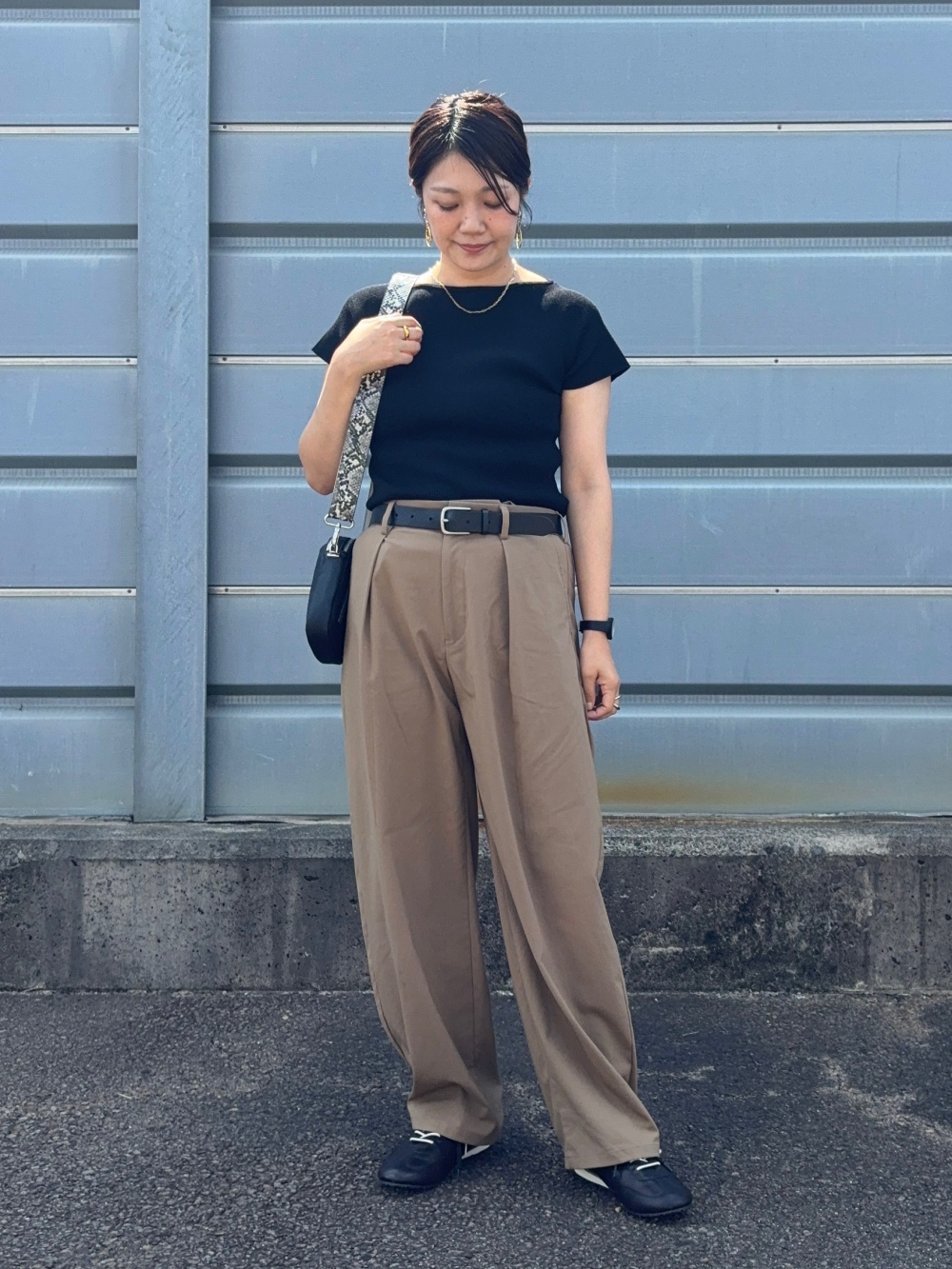 ハーフジップブルゾン+E、バレルレッグスラックス(丈標準70.0～74.0cm