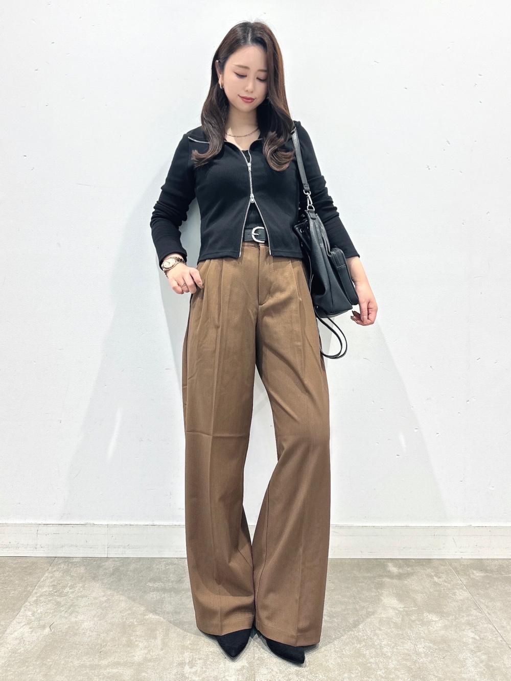 パフスウェットキャロットパンツ(丈標準69.0～73.0cm)、リブダブル