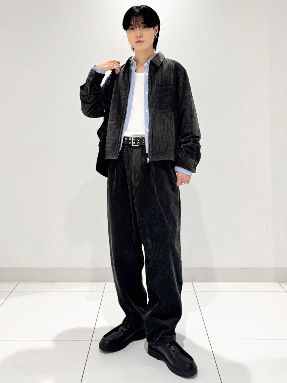 グラフィックT by rokh +X、フルジップニットジャケット by rokh