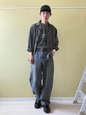 mmm様限定 GU公式 | ウォッシュドシャツ(デニム)