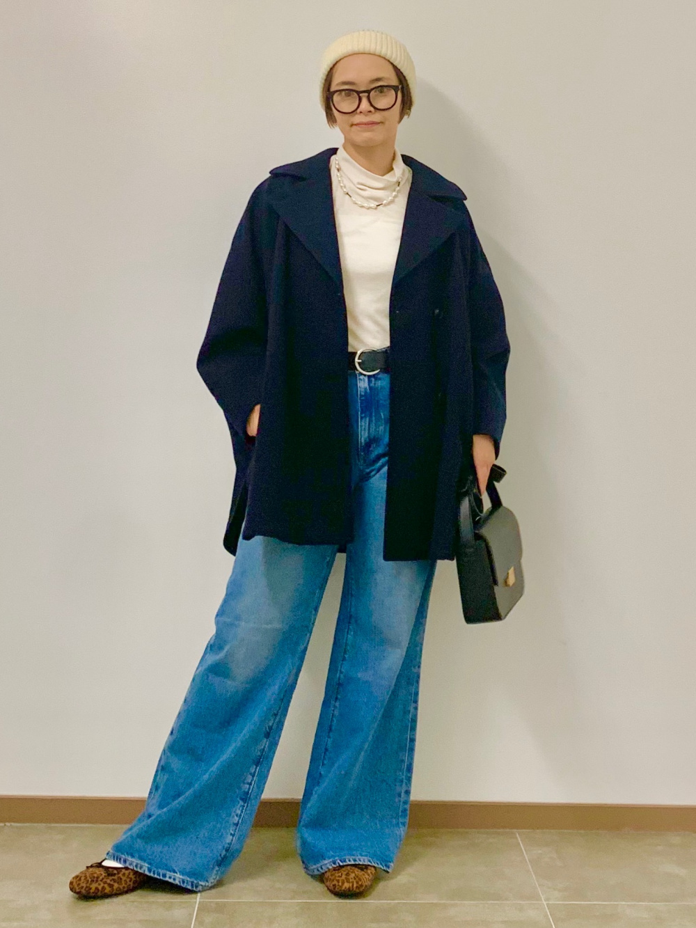 コージーメルトンケープコートZ+E、ソフトシアーハイネックT(長袖)+E