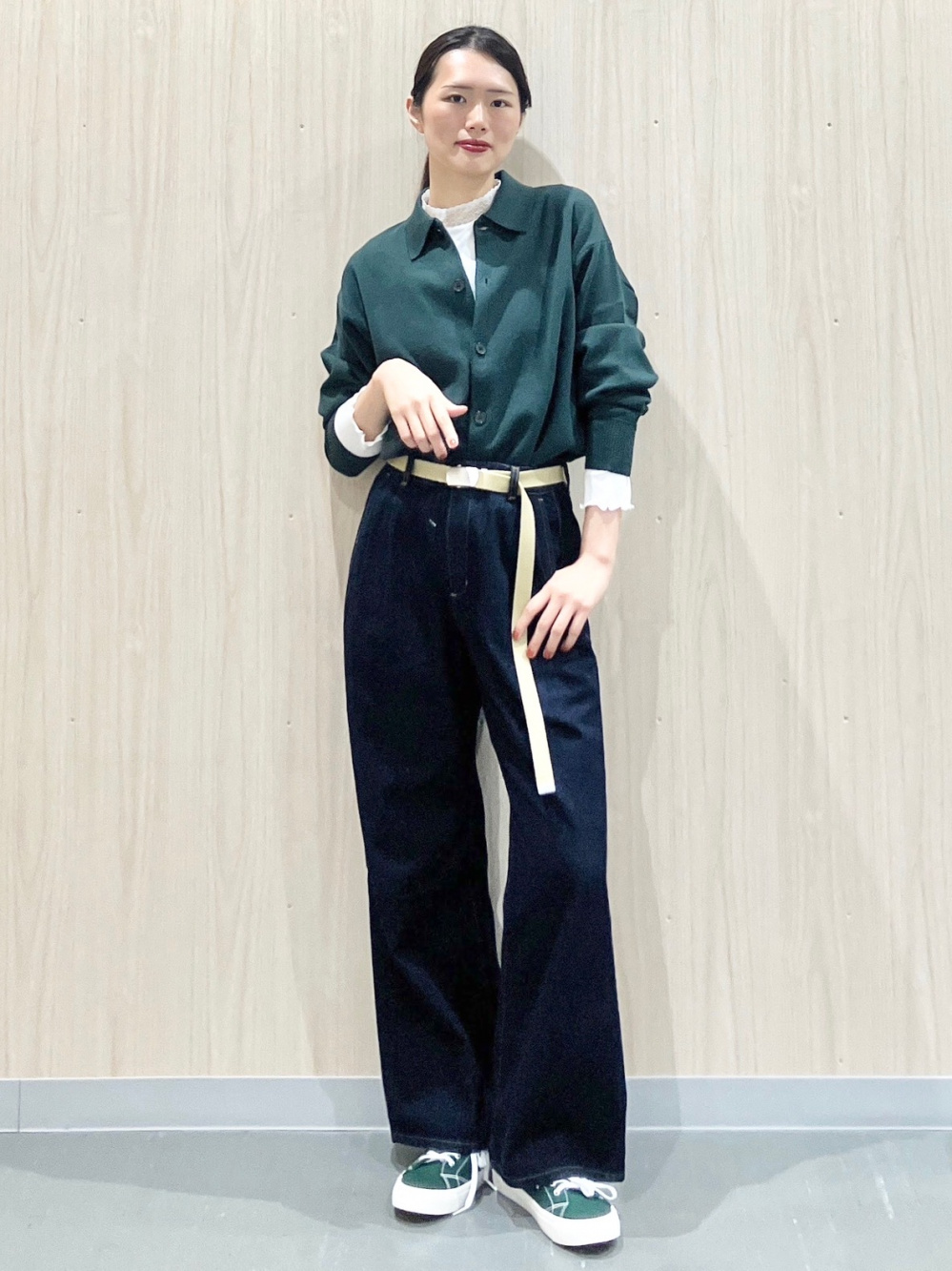 スウェットジョガーパンツ、ウォッシュドワッフルボクシーT(5分袖