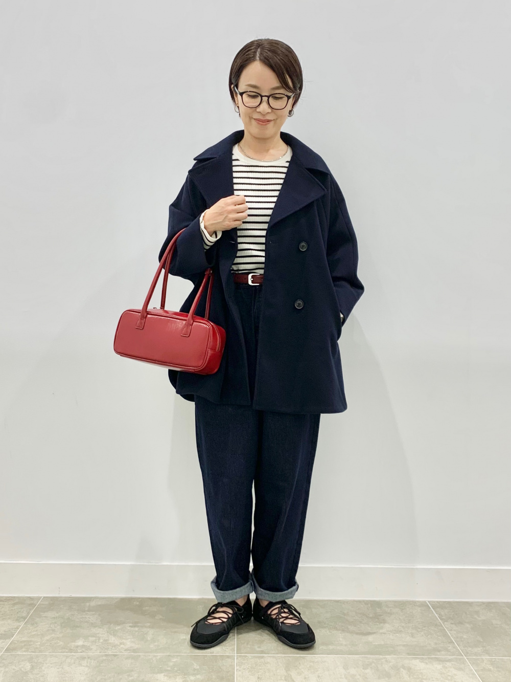 コージーメルトンケープコートZ+E、ソフトシアーハイネックT(長袖)+E