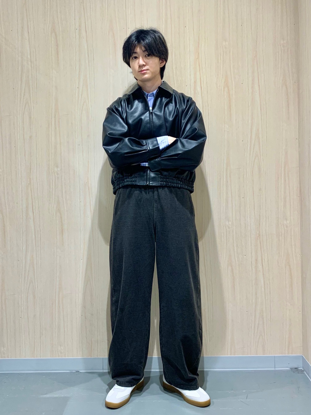 Faux Leather Harrington Jacket」| GU的穿搭理念