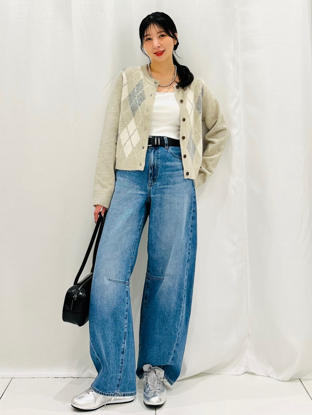 デニムフーディブルゾンNT+E、ウォッシュドリブクロップドT(長袖)」の