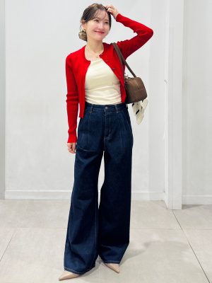 セントジョージ・ドラゴン (ロジウム＋ゴールドコーティング＋ルビー) GU公式 | デニムタックトラウザー(丈標準70.0～74.0cm)