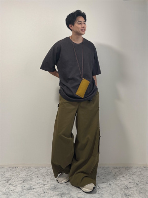 GU公式 | ドライポンチクルーネックT(5分袖)(ボーダー)