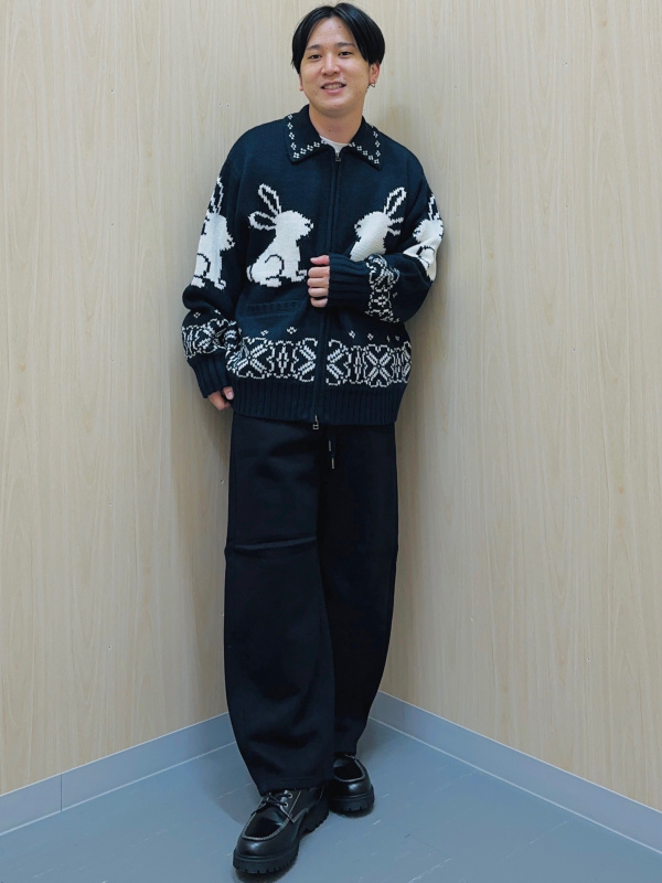 フルジップニットジャケット by rokh（メンズ）の着用コーディネート