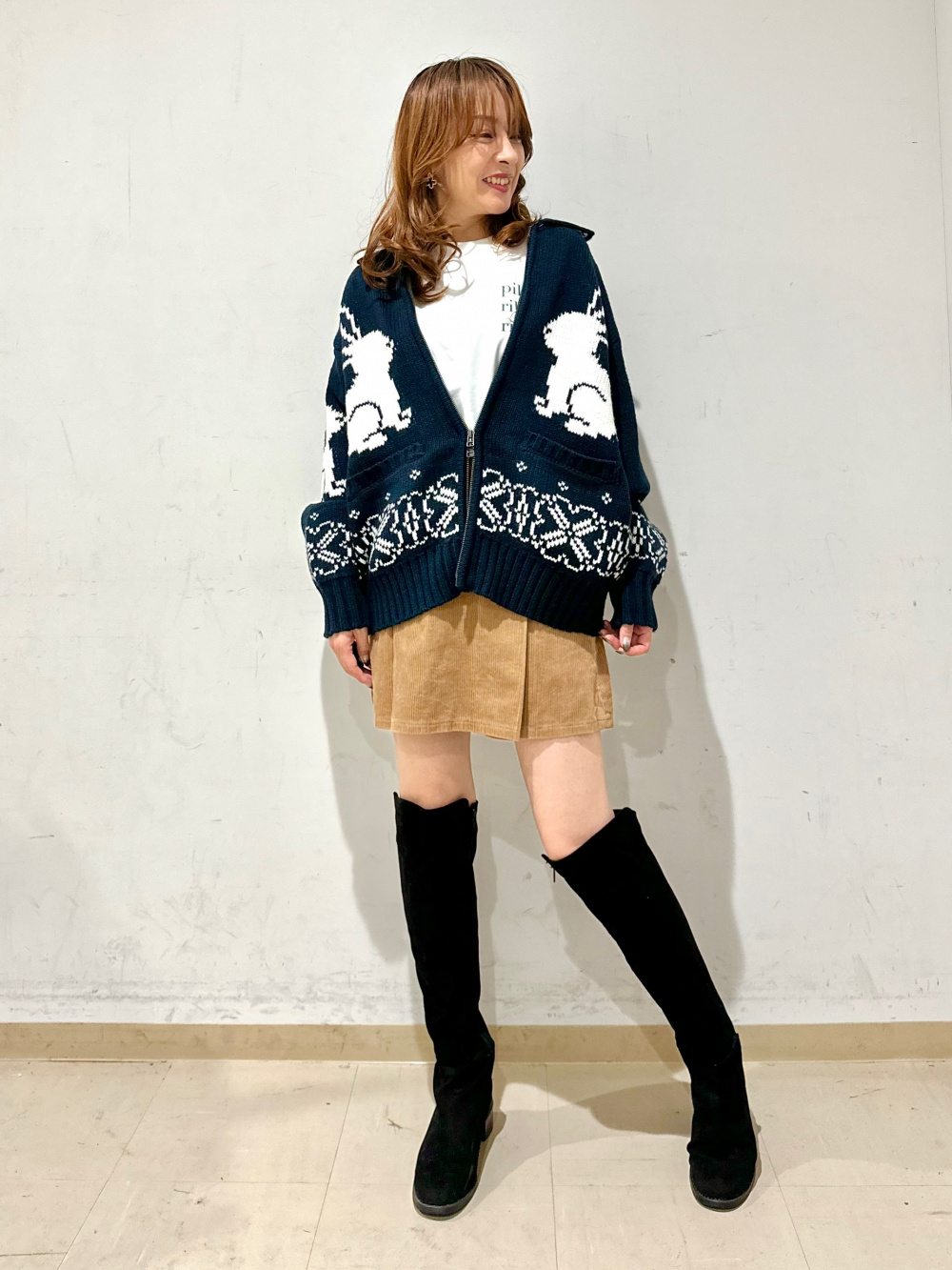 グラフィックT by rokh +X、フルジップニットジャケット by rokh