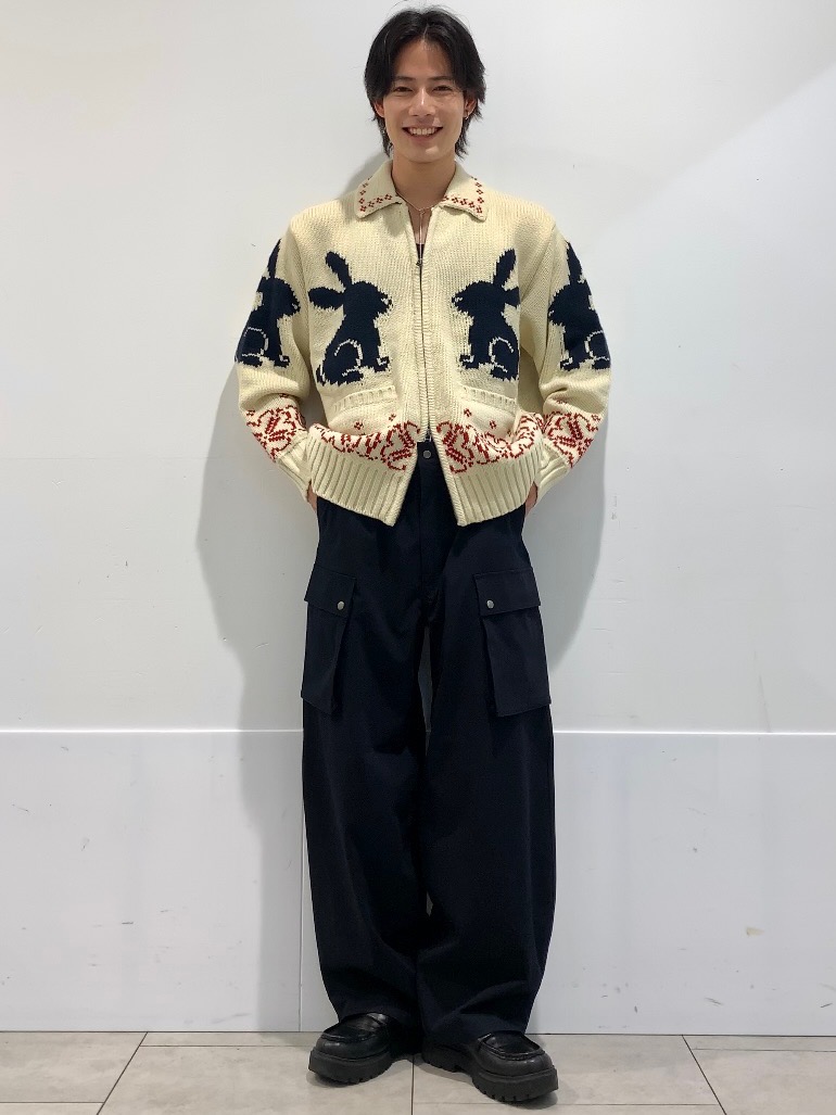 ソフトコットンクルーネックT(長袖)、フルジップニットジャケット by