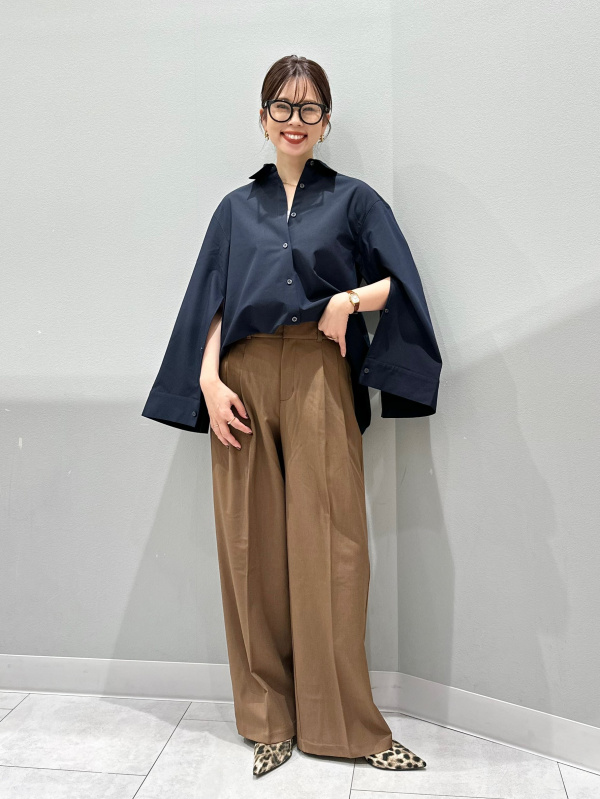 タックワイドパンツ(丈標準70.0～74.0cm)（レディース）の着用