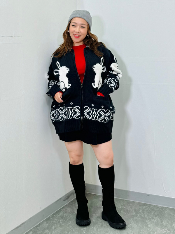 フルジップニットジャケット by rokh（メンズ）の着用コーディネート