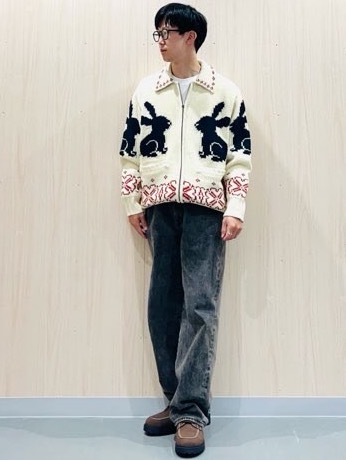 ソフトコットンクルーネックT(長袖)、フルジップニットジャケット by