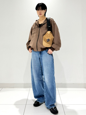 GU公式 | バレルレッグジーンズA+EC(丈長め81.0cm)(セットアップ