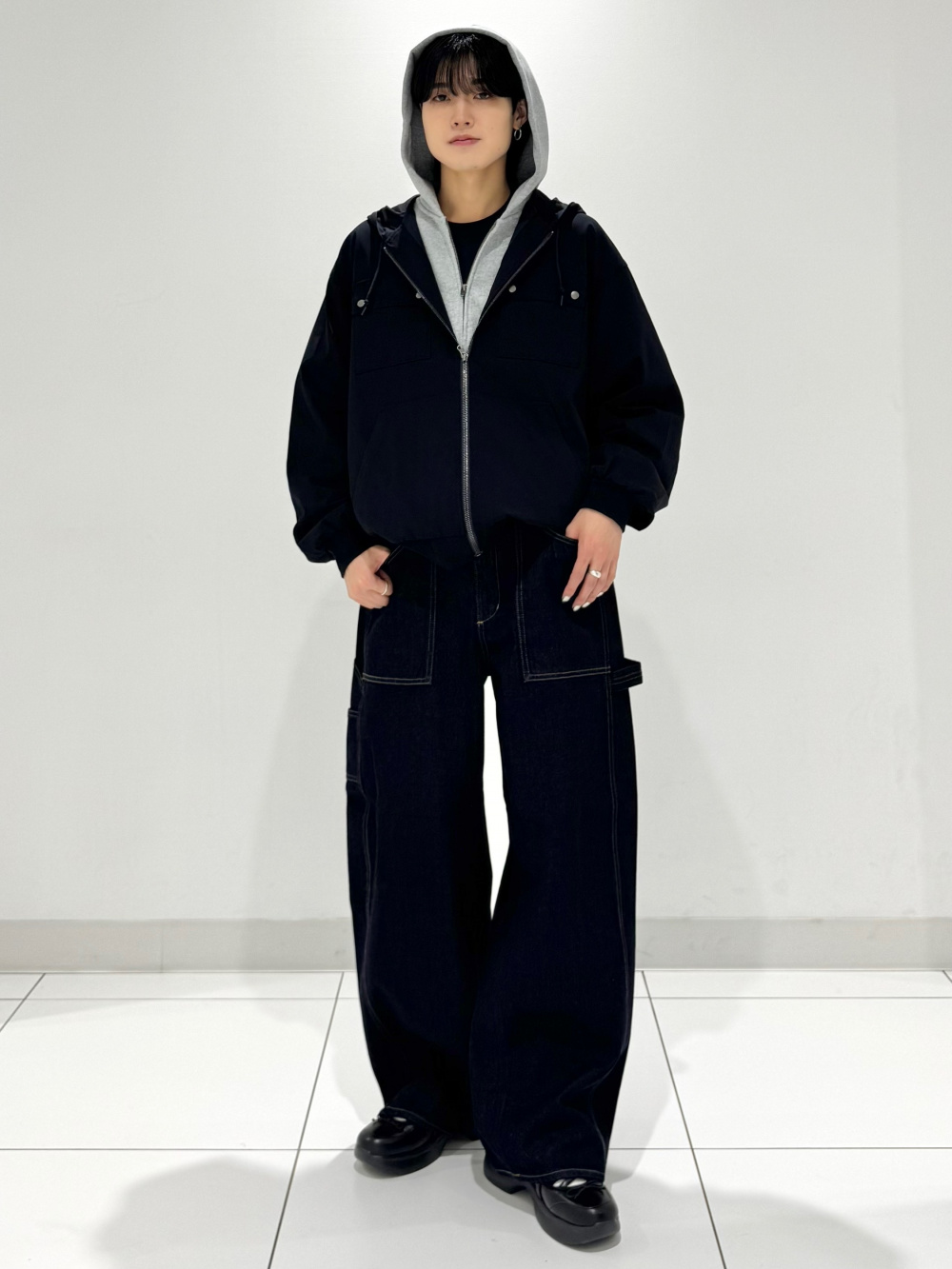 グラフィックT by rokh +X、フルジップニットジャケット by rokh