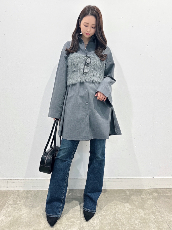 2ピースシャツミニワンピースセット by rokh（レディース）の着用