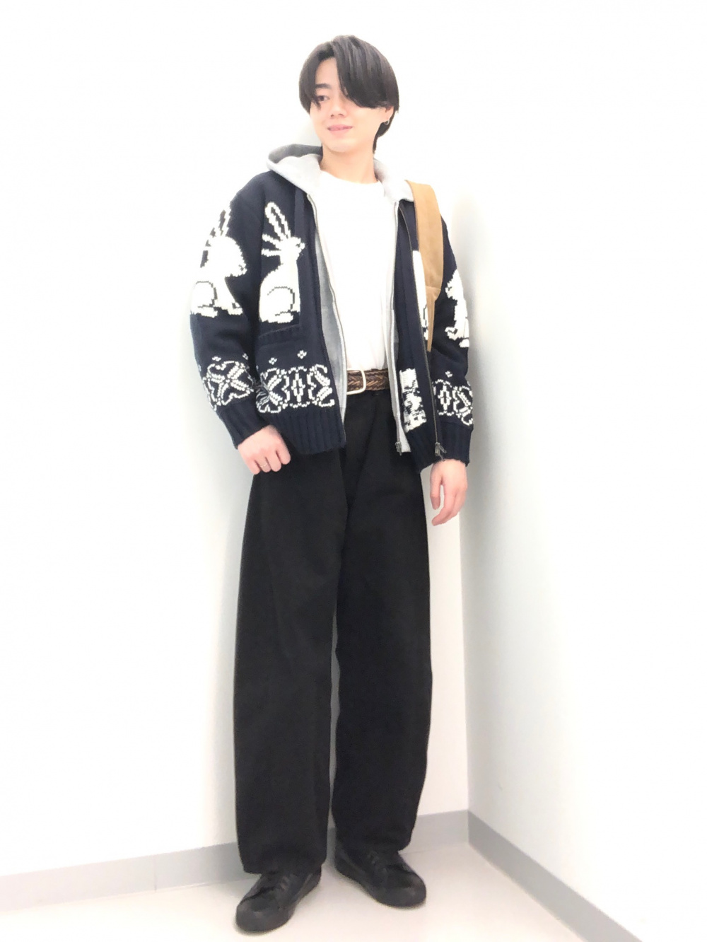 グラフィックT by rokh +X、フルジップニットジャケット by rokh