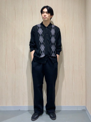 GU公式 | ニットポロカーディガン(アーガイル)