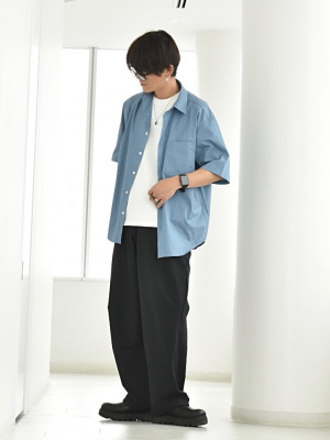 GU公式 | ブロードオーバーサイズシャツ(5分袖)