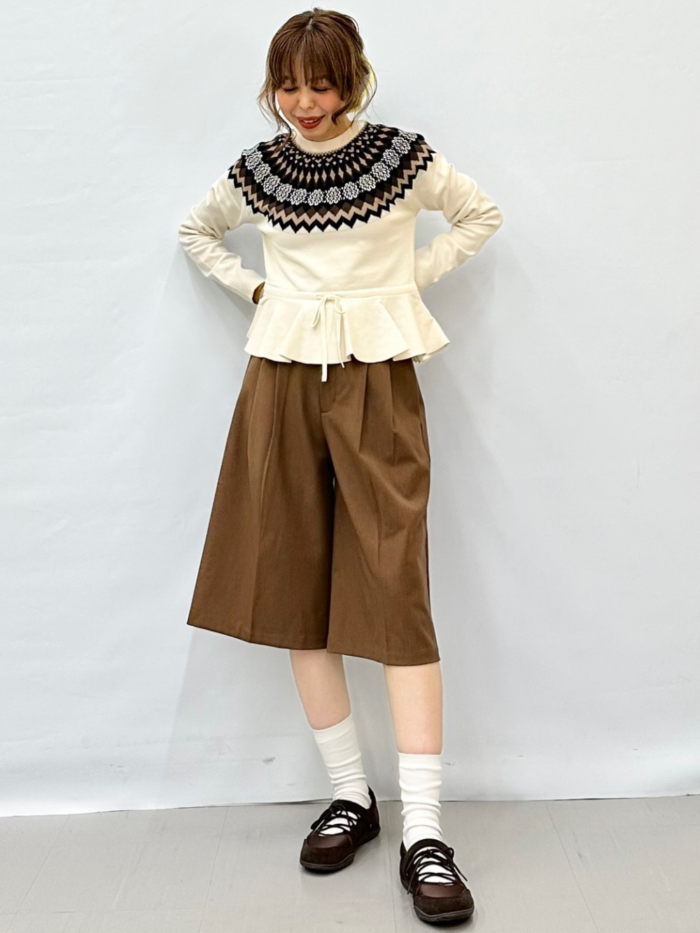 Wrap Pants/by rokh、Peplum Knitted Pullover/by rokh」| GU的