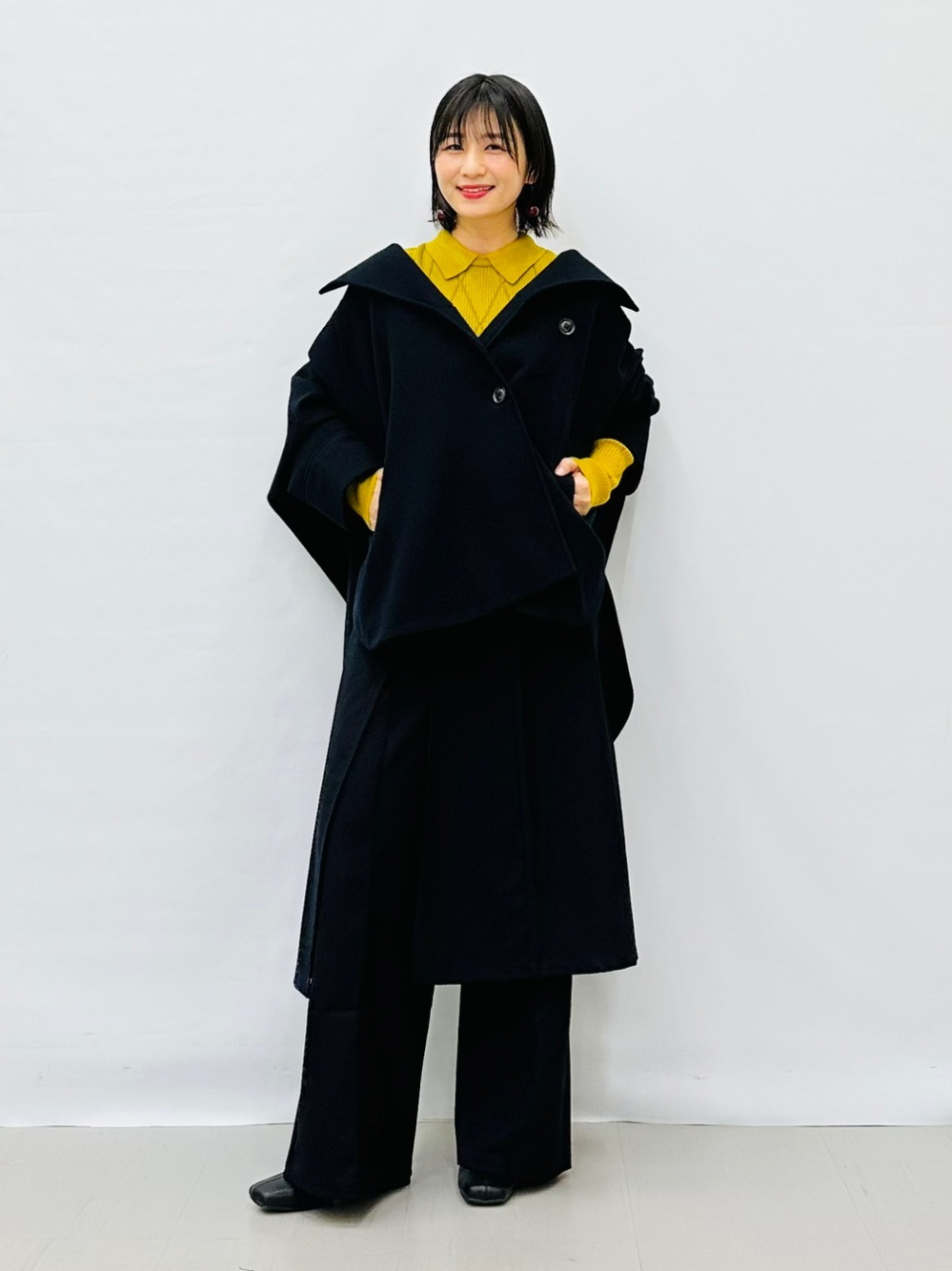 コージーメルトンケープコートZ+E」の着用コーディネート| ジーユー