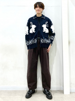 ジーユー ロク フルジップニットジャケット ネイビー M GU Rokh GU公式 | フルジップニットジャケット by rokh