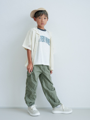 GU公式 | KIDS(男女兼用)ウォッシャブルメッシュニットシャツ(5分袖)NT+E