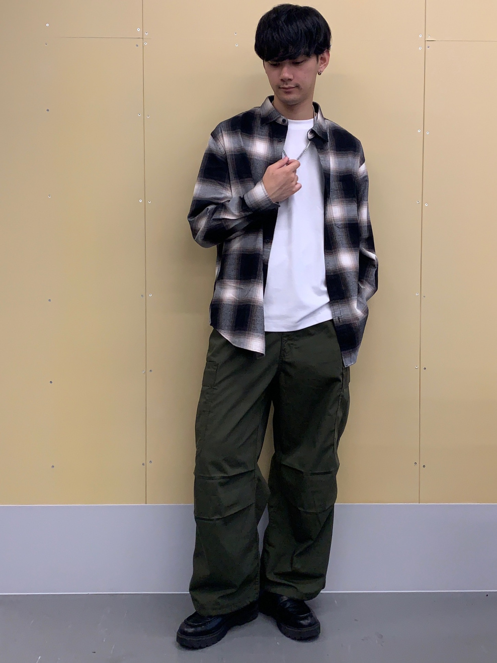 ツータックバギースラックス(ストライプ)(セットアップ可能)、サークル