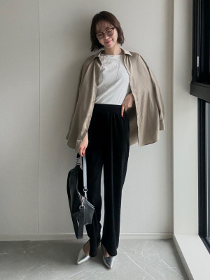 GU公式 | ソフトリブクルーネックT(長袖)