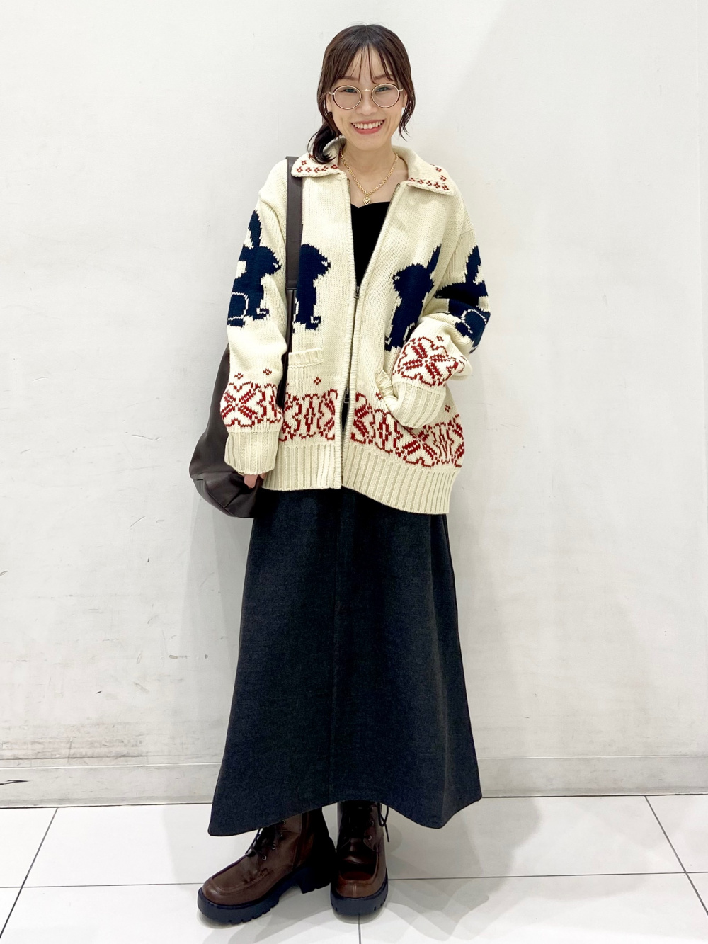 フルジップニットジャケット by rokh、2ピースシャツミニワンピース