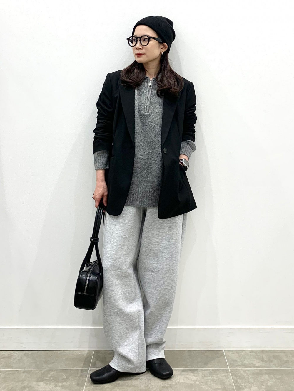 パフスウェットキャロットパンツ(丈標準69.0～73.0cm)、リブダブル