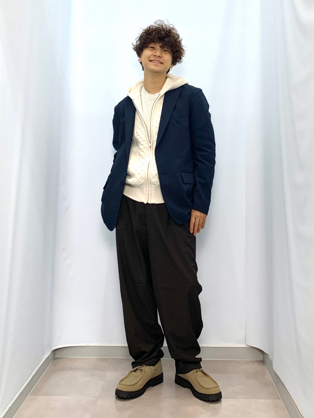 GU フルジップニットジャケット by rokh ネイビー Ｌ グラフィックT by rokh +X、フルジップニットジャケット by rokh