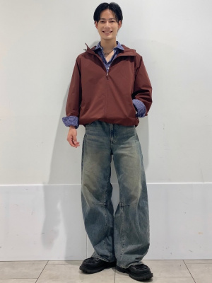 茶 ksks ksks GU バレルレッグジーンズB＋EC（丈短め68 0cm）商品番号352632